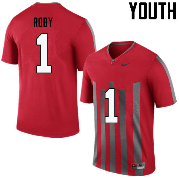 Ohio State Buckeyes Bradley Roby Youth #1 Throwback Game Stitched College Football Jersey